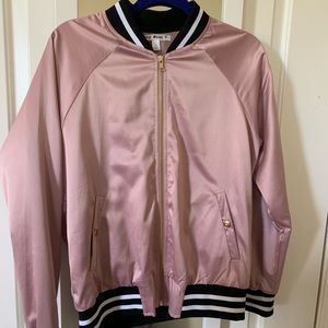 Pink Sateen Bomber Jacket from Macy’s